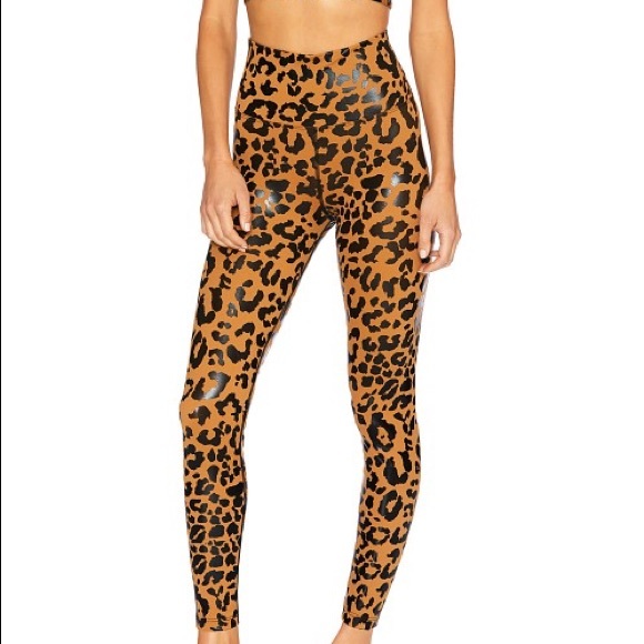 Beach Riot Pants - Beach Riot Piper Leggings Shiny Leopard